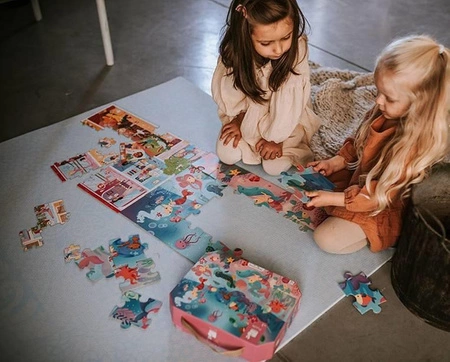 Puzzle w walizce Syreny 24 elementy 3+ Made in France, Janod