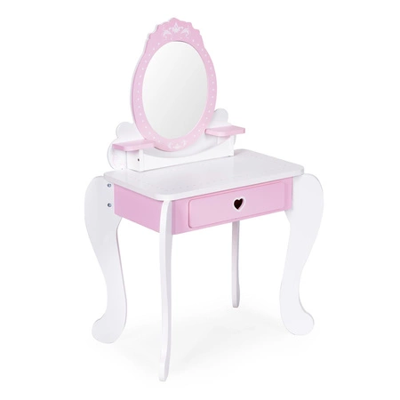 Toaletka dziecięca zabawkowa duża z lustrem taborecikiem 7 dodatków ECOTOYS