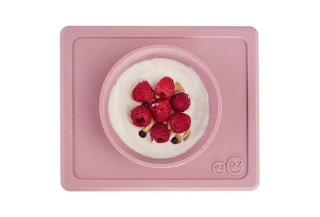 EZPZ Silikonowa miseczka z podkładką 2w1 Mini Bowl pastelowy róż
