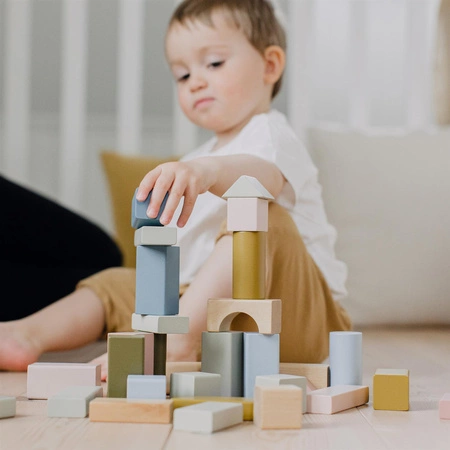 Zestaw pastelowych klocków drewnianych Micki 60 szt.