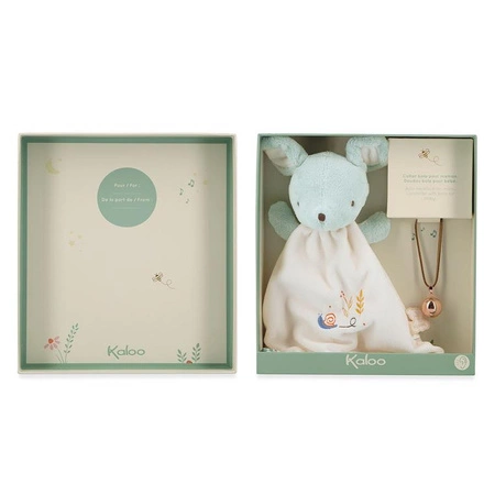 Kaloo Zestaw prezentowy 2 w 1 (komforter + naszyjnik dzwoneczek ciążowy Bola) Petites Chansons