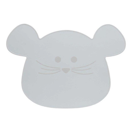 Lassig Silikonowa mata podkładka Little Chums Mysz szara