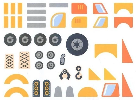 Drewniana Przybijanka Pojazdy budowlane 45 elementów Viga Toys Montessori