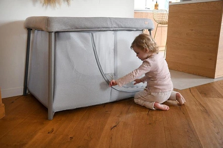 Beaba Łóżeczko turystyczne dwupoziomowe z funkcją kojca 3w1 Eazy sleep Heather grey / Pebble