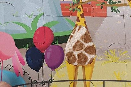 Puzzle sensoryczne 20 elementów Wycieczka do zoo, Janod