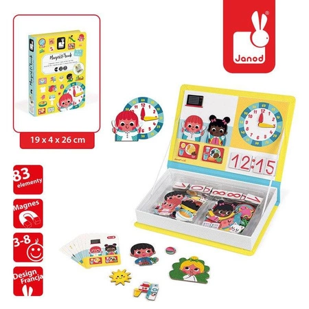 Magnetyczna układanka Uczę się zegarka Magnetibook, Janod