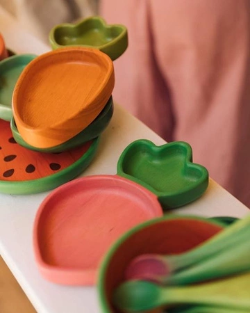 Oli & Carol Drewniane Łyżeczki dla Dzieci Marchewka i Rzodkiewka