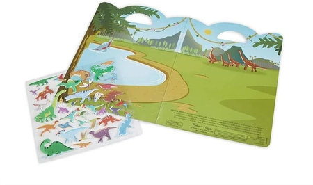 Książeczka z naklejkami wielokrotnego użytku Dinozaury 40521-Melissa & Doug, naklejki dla dzieci