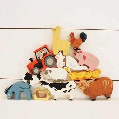 Drewniane figurki do zabawy - zwierzęta na farmie, Tender Leaf Toys