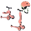 Zestaw Kask + SCOOTANDRIDE Highwaykick 1 2w1 Jeździk i hulajnoga 1-5 lat Peach + Kask XXS Peach