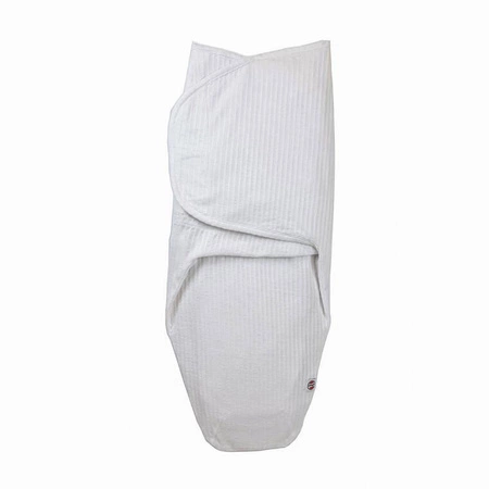 Lodger Otulacz niemowlęcy z dzianiny prążkowanej bawełniany biały Seersucker Cloud Dancer