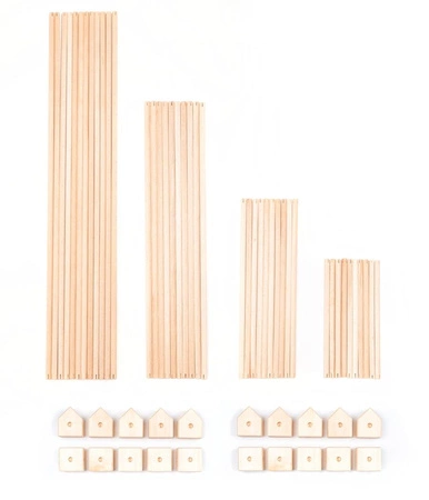 Drewniane klocki konstrukcyjne Maxi Trigonos Family Kreema - 79 el.