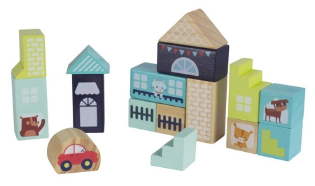 Drewniane klocki z woreczkiem Apli Kids - Miasto
