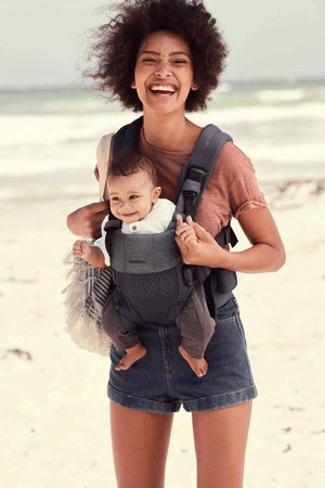 BABYBJORN - nosidełko Harmony 3D Mesh, Antracyt + śliniaczek do nosidełka Harmony