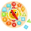 TOOKY TOY Zegar Drewniana Zabawka Edukacyjna Nauka Czasu Kształtów