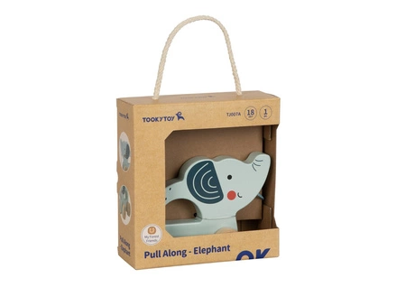 TOOKY TOY Słonik do Ciągnięcia Drewniany