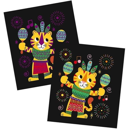 Zestaw kreatywny Do zdrapywania Graficzne zwierzątka 4+, Janod