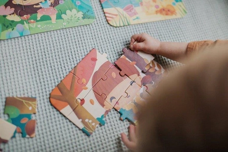 Puzzle progresywne w walizce Pory roku 4 układanki – 6, 9, 12 i 16 elementów 3+, Janod