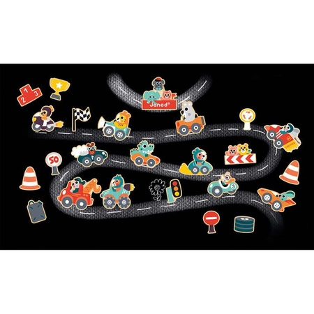 Magnesy Samochody 24 szt. 2+, Janod