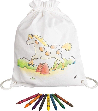 Bawełniana torba gimnastyczna do malowania Galop 58744-Goki, plecak dla dzieci