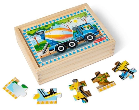 Puzzle drewniane 48 el Pojazdy budowlane 4w1 Melissa & Doug 13792