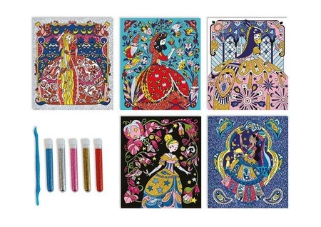 Zestaw kreatywny Magiczny brokat Księżniczki z bajek 5+, Janod