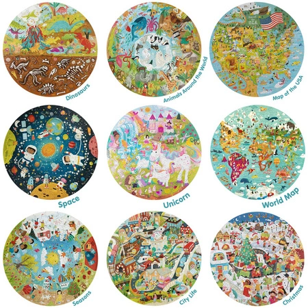 BOPPI, Puzzle okrągłe 58 cm - Jednorożce 150 elem.