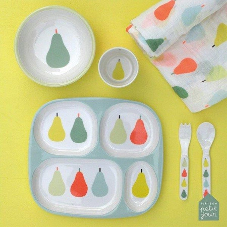 Talerz z przegródkami dla dzieci, seria Gruszki | Maison Petit Jour®