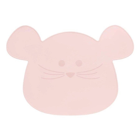 Lassig Silikonowa mata podkładka Little Chums Mysz różowa