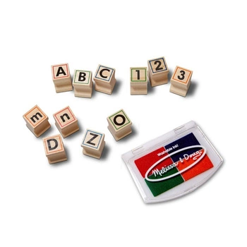 Zestaw drewnianych stempli Deluxe Litery i cyfry Melissa and Doug 40118