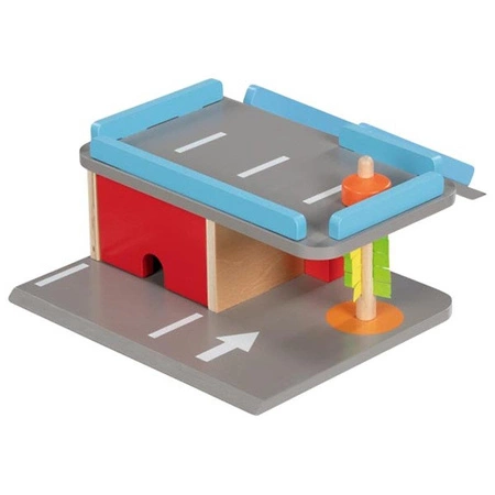 Parking drewniany dla autek 2 poziomy Goki 53802 kompaktowy garaż