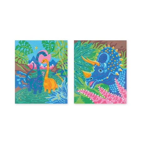 Zestaw kreatywny Malowanie po numerach Dinozaury 2 obrazy 7+, Janod