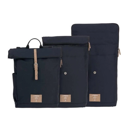 Lassig Green Label Plecak dla mam z akcesoriami Rolltop Backpack night blue