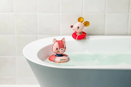 Lilliputiens Przytulanki do kąpieli Kotka Jeanne i Myszka Nina 6 m+