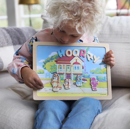 Dwustronna magnetyczna tablica literki i obrazki edukacyjna zabawka Bluey