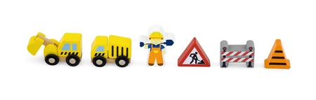 Viga Drewniane Figurki Zestaw figurek - Prace Drogowe - Akcesoria do kolejki