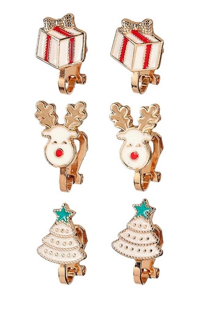 Souza! Kolczyki klipsy świąteczne 3 pary
