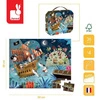 Puzzle w walizce Wyprawa po skarb 36 elementów 4+ Made in France, Janod