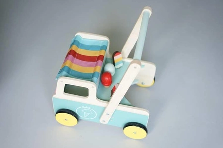 Drewniany pchacz Furgonetka z lodami 12m+, Janod