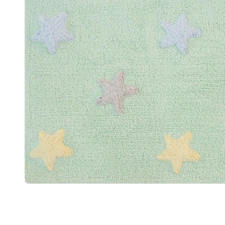 Lorena Canals Dywan bawełniany Tricolor Star Soft/Mint 120 x 160 cm