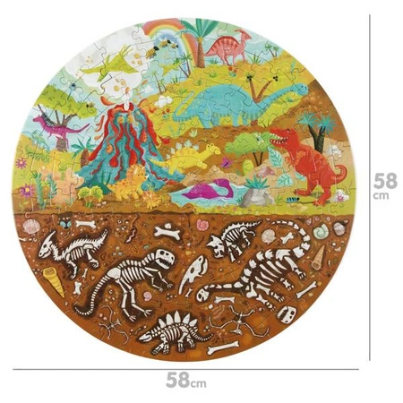 BOPPI, Puzzle okrągłe 58 cm - Dinozaury