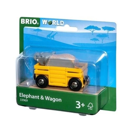 BRIO World Wagon ze Słoniem Safari