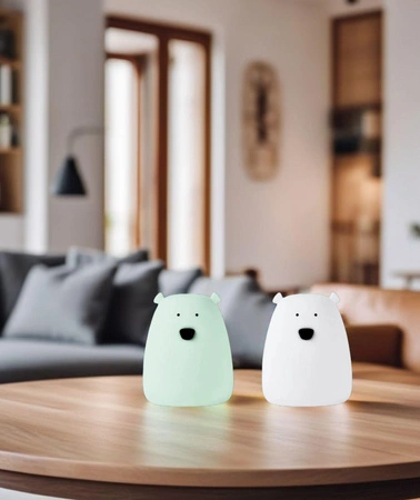 Zestaw 2 lampek Mini Miś w kolorze Biały i Arktyczna Zieleń