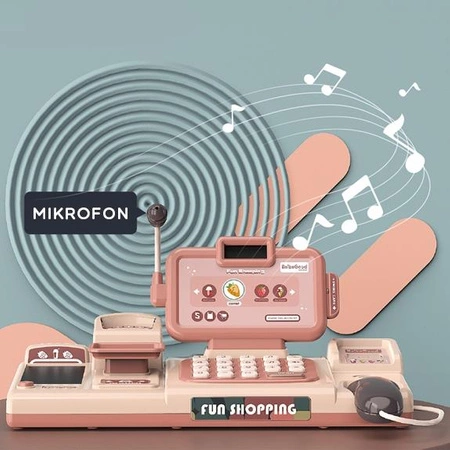 WOOPIE Kasa Sklepowa Dla Dzieci Skaner Waga Mikrofon + 25 Akc.