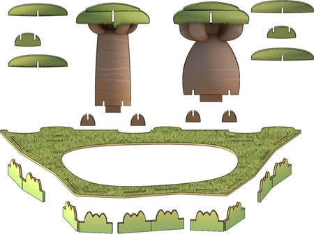 Halftoys Magnetyczny Składany Hipopotam z Makietą