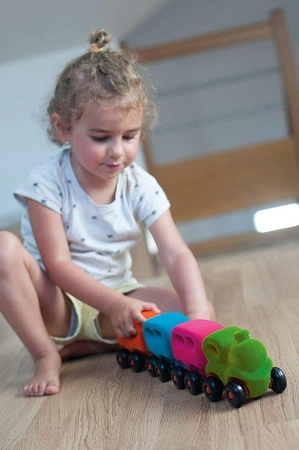 Rubbabu Pociąg z 3 magnetycznymi wagonami sensoryczny