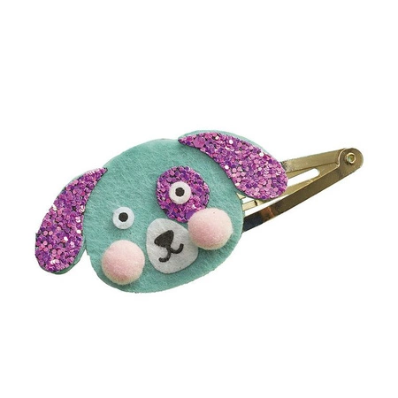 Janod Zestaw kreatywny do tworzenia biżuterii Brokatowe spinki do włosów Pieski i kotki 5+