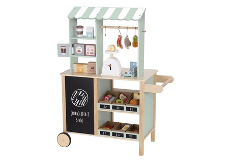 TOOKY TOY Sklep Spożywczy Stragan Drewniany Piekarnik Waga Czytnik Kart