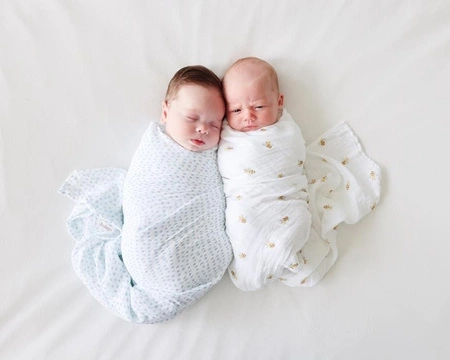 Lulujo Boho Kocyk Otulacz Muślinowy Bees/Dots 2szt.