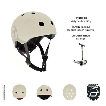 SCOOTANDRIDE Kask S-M dla dzieci 3+ Ash